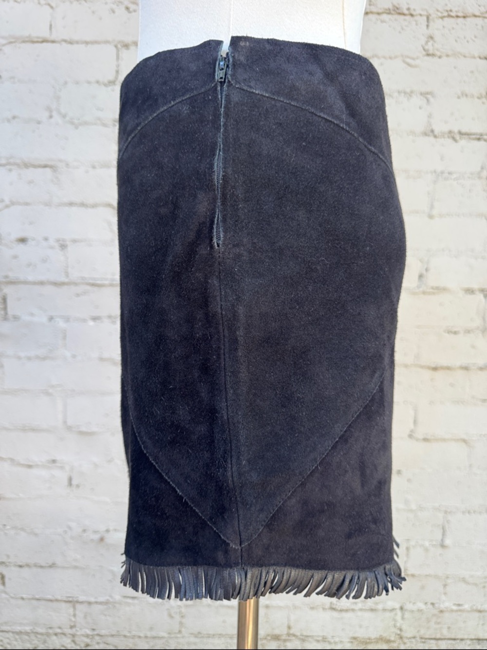 Maje Envela Black Suede Fringe Skirt Size 4 (estimated) - Picture 9 of 16